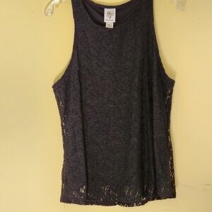 XL Self Esteem Women's Black Lace Tank Top